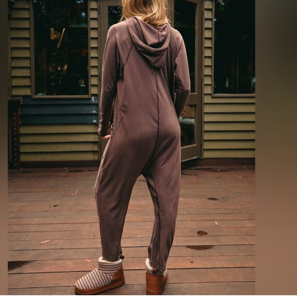 Free People NWT Hot Shot Hooded  Long Sleeve Stretch Cotton Jumpsuit small - Picture 5 of 14